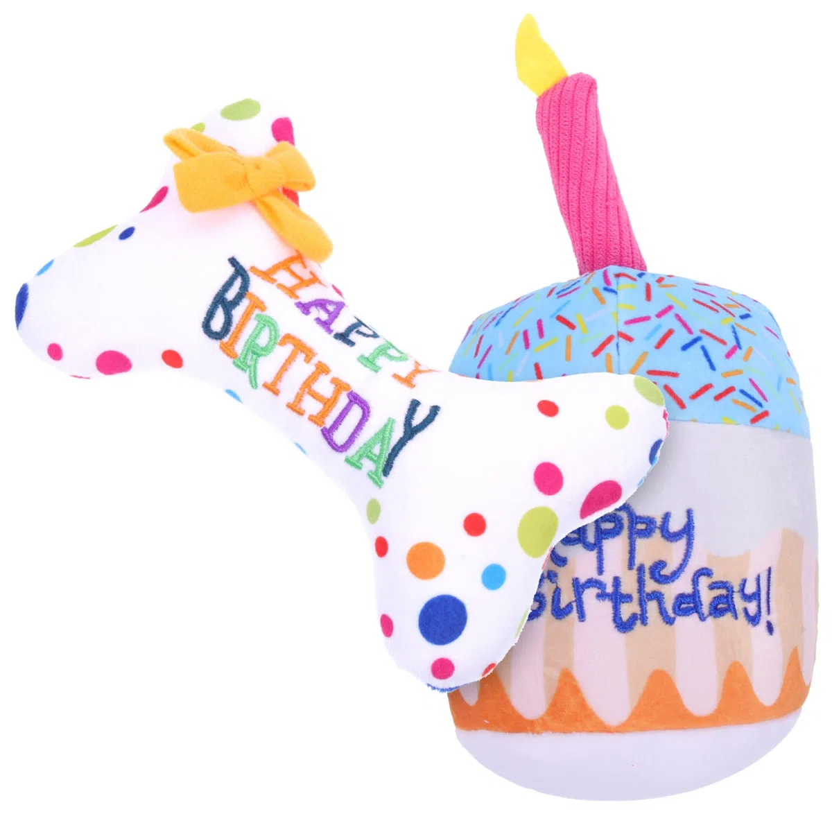 Happyyami 6piezas Juguetes para Gatos De Felpa Squeaky Accesorios para Fiesta De Cumpleaños De Mascotas Juguetes Divertidos para Gatitos para Masticar y Jugar