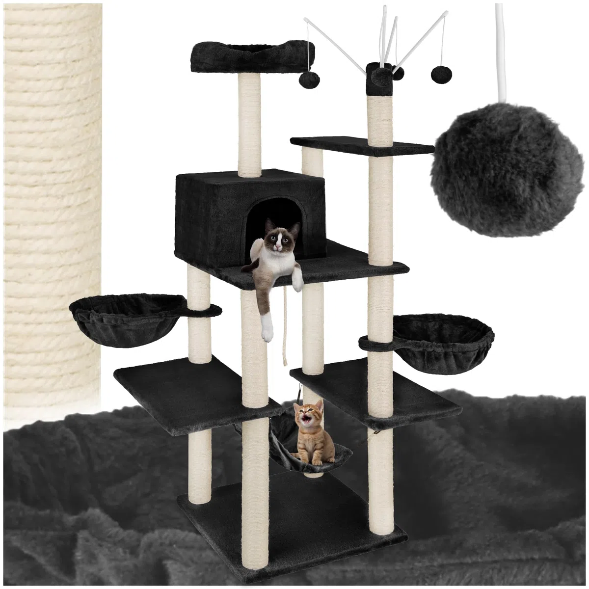 tectake 800657 - Rascador para Gatos Lilou, Árbol para Gatos, Hamaca, Plataformas, Bolas de Juego - Varios Modelos (Type 3 | No. 402933)