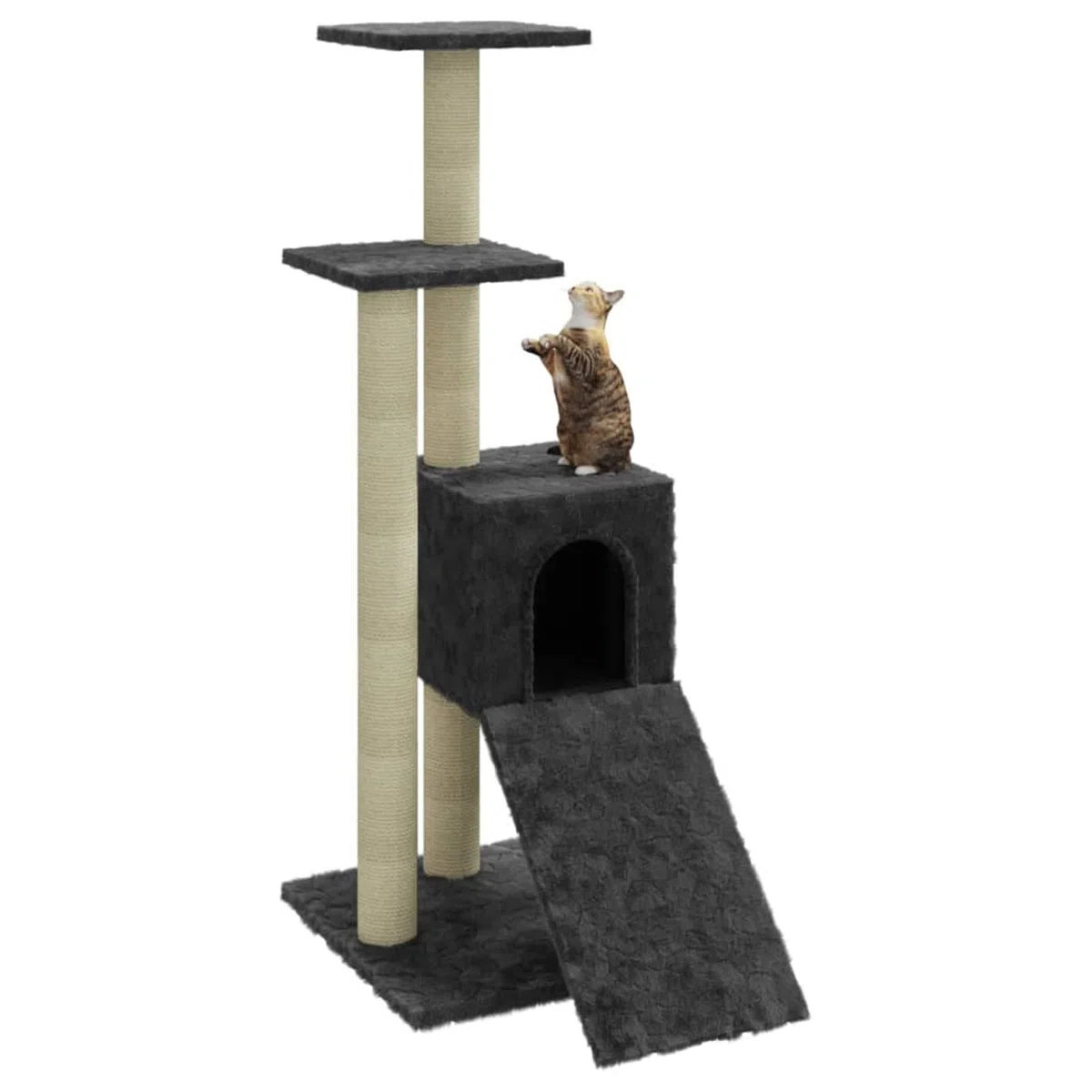 Rascador para Gatos con Postes de sisal, Arbol para Gatos, Gatos Accesorios, Arranhador para Gatos, Arbol Rascador Gatos, Gris Oscuro 92 cm