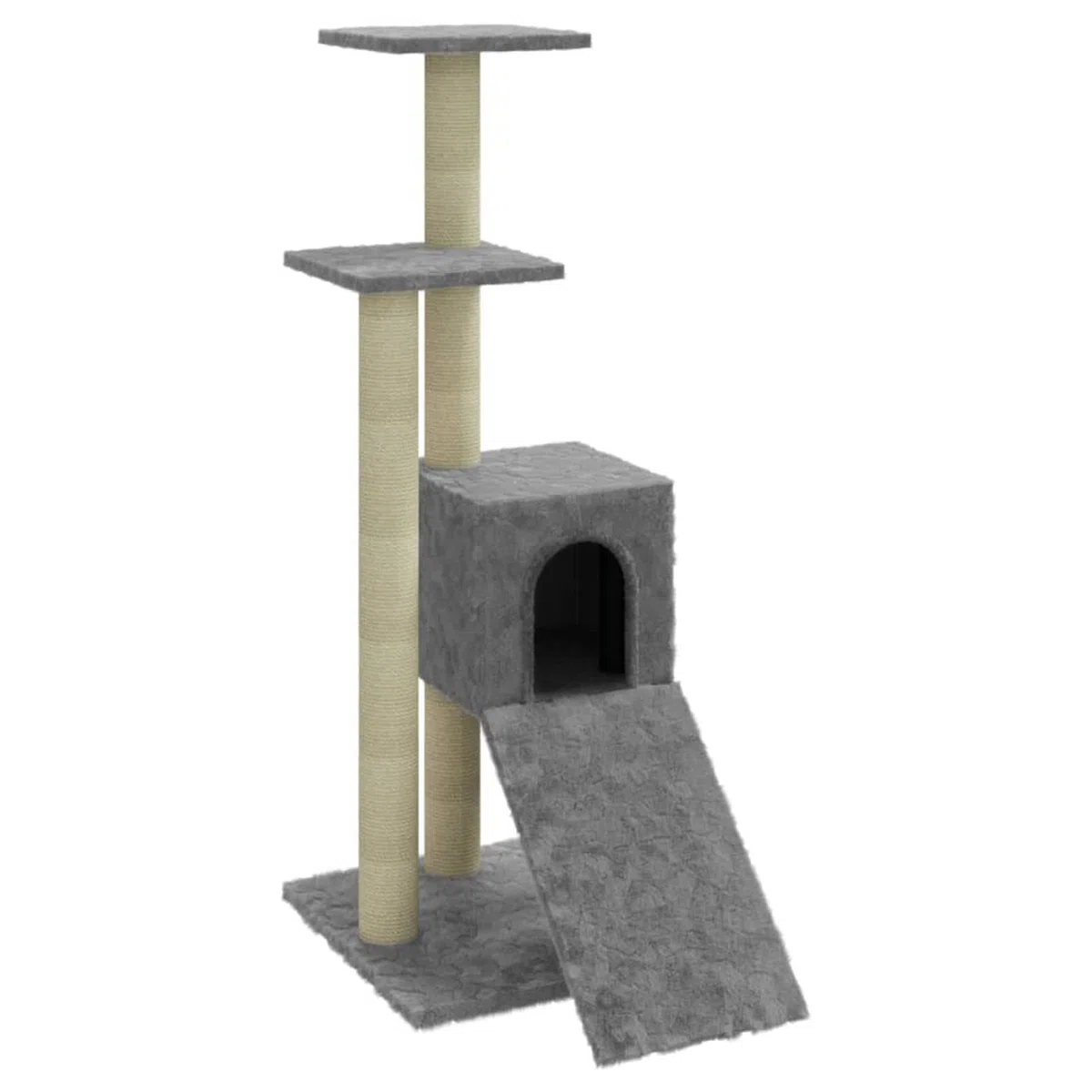 Rascador para Gatos con Postes de sisal, LAPOOH Arbol para Gatos, Gatos Accesorios, Arranhador para Gatos, Arbol Rascador Gatos, Gris Claro 92 cm