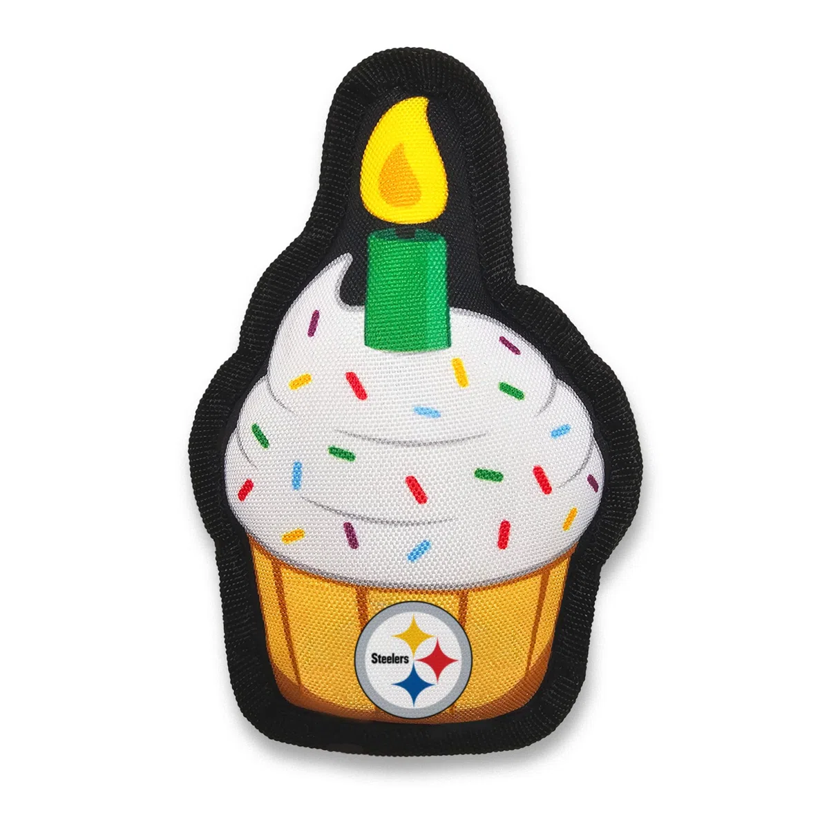NFL Pittsburgh Steelers - Juego de Fiesta de cumpleaños para Perro, 9 Piezas con 1 Bandana de fútbol pequeño/Mediano, 1 Pancarta, 1 Juguete para Pastel de cumpleaños y 6 Globos del día B, Juego de