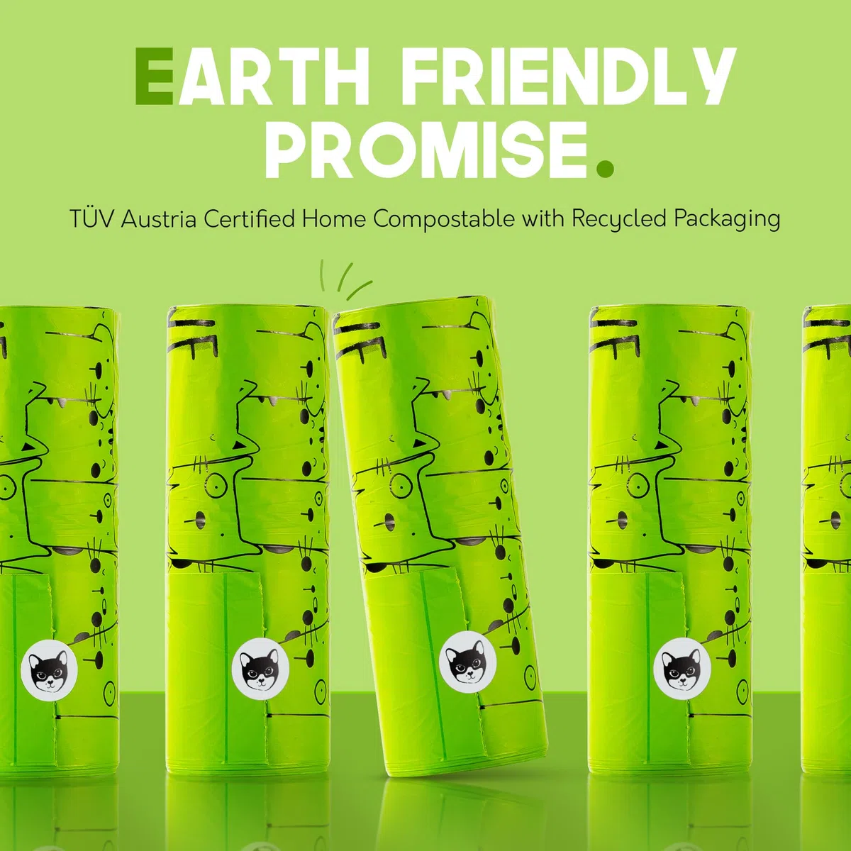 Certified Home - Bolsas de arena compostables para gatos para excrementos de perros grandes, 10% a caridad, bolsas compostables a base de almidón de maíz + bolsas de basura para arena de gatos (90