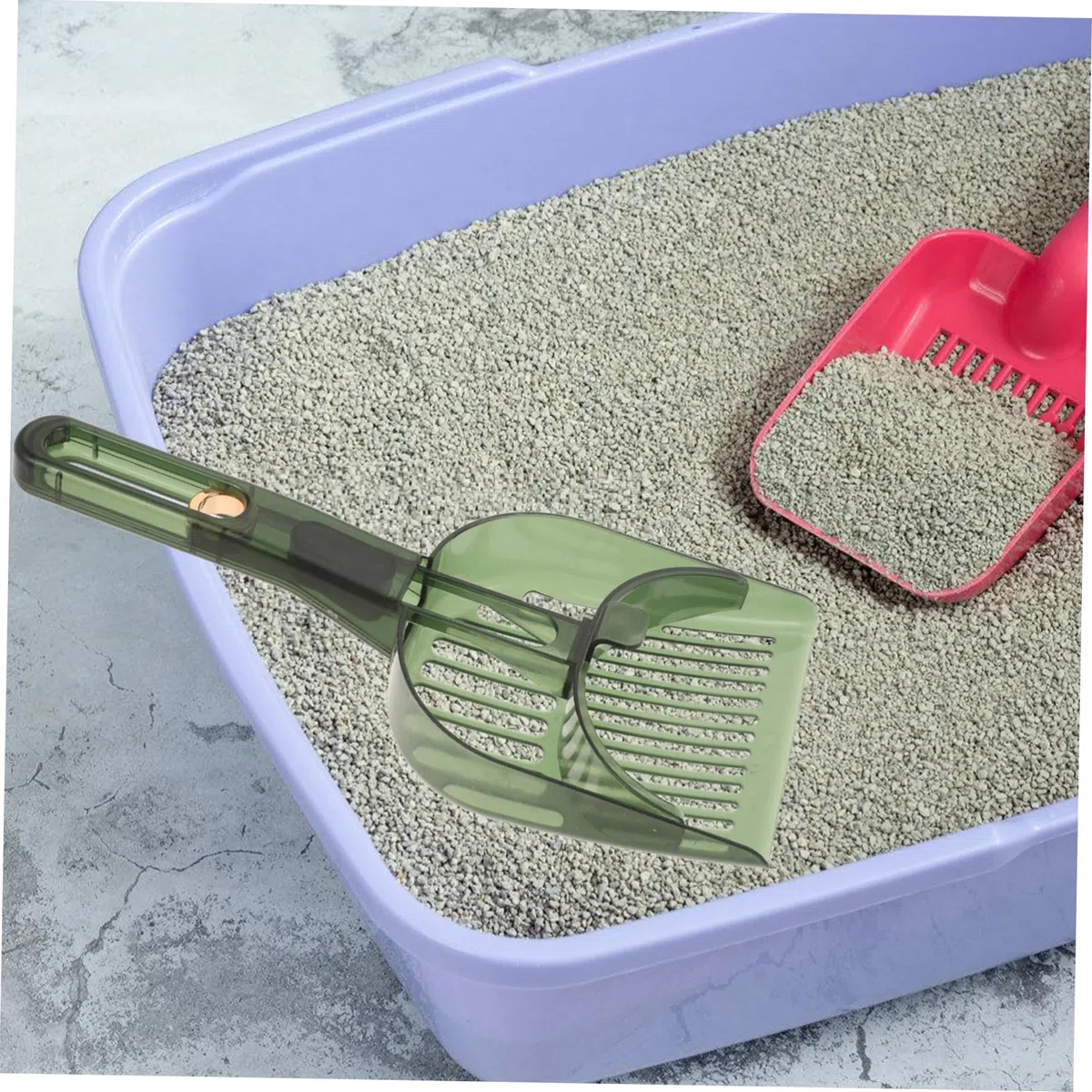 Kisangel 3 Piezas Pala para Arena para Gatos Pala para excrementos Pala de Arena para Mascotas Pala de Arena Fina Pala para Gatos Basura Pala de Arena para Gatos Reutilizable plastico abs