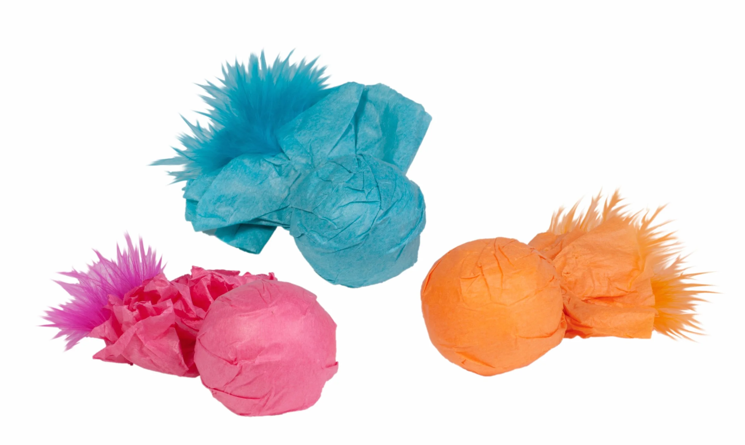 Boss Mascota Chomper Brites de Kylie – Juego de Papel Bola Rattlers Juguete con Plumas para Mascotas