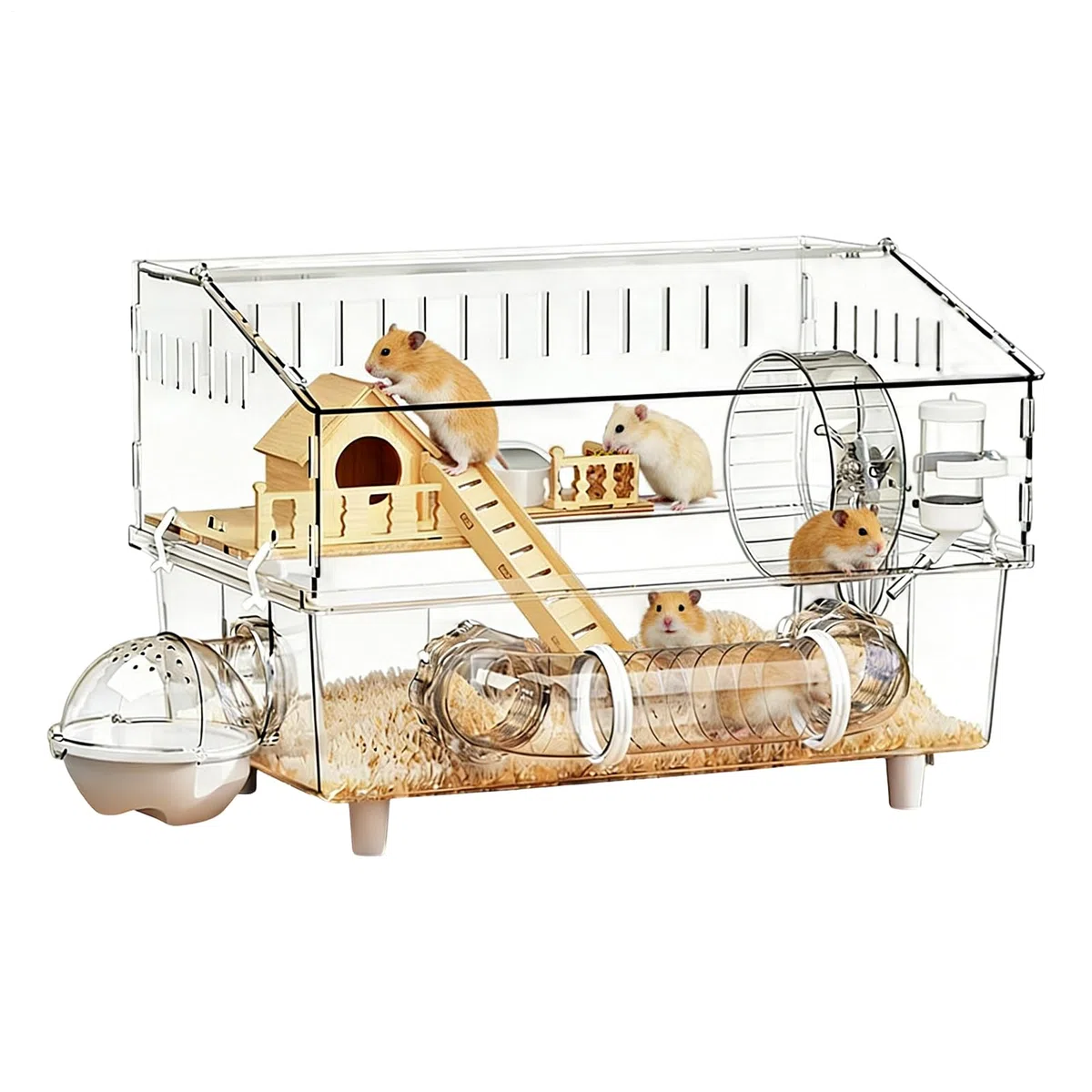 Jaulas para Hámsteres,Transportín de Acrílico Desmontable para Mascotas 45 x 30 x 34.5 cm - Jaula para Roedores | para Interior y Exterior, Pequeños Animales