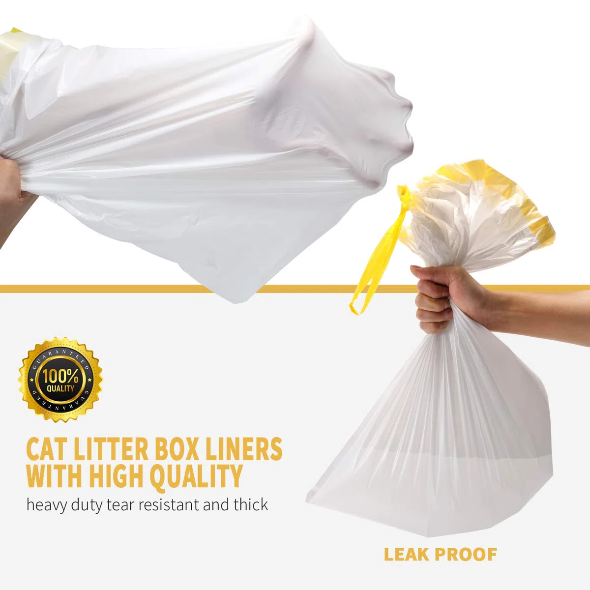 KONE Bolsas para Arena para Gatos, Bolsas para Arena para Gatos con cordón Grueso, Suministros duraderos para Mascotas, 14 Unidades