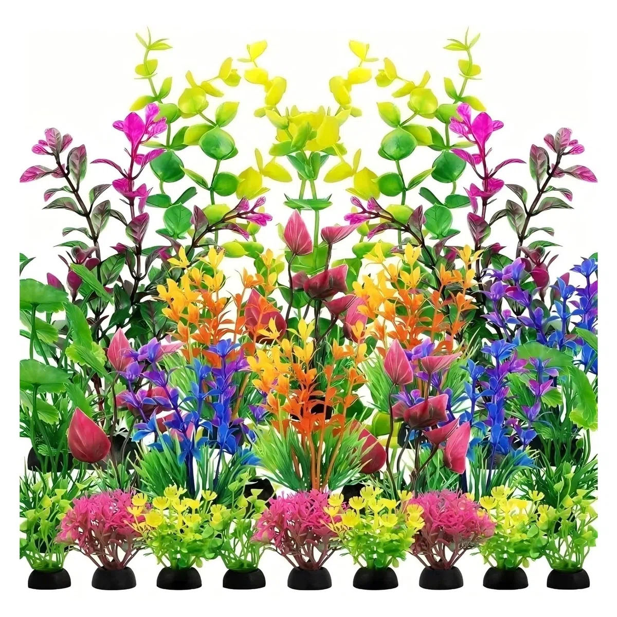 Juego de Anillos de Bloqueo de Plantas Artificiales for Acuario, Multicolor(Color05)