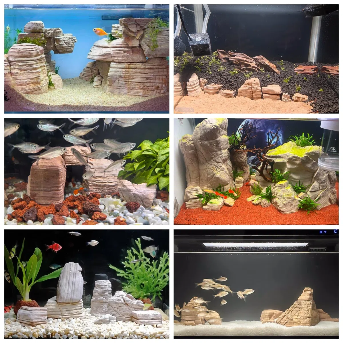 Piedra de acuario de 20 libras, piedra para acuario, paisajismo, terrarios, recintos de vivero, jardines en miniatura y de hadas, 7-8 piezas de 2 a 8 pulgadas