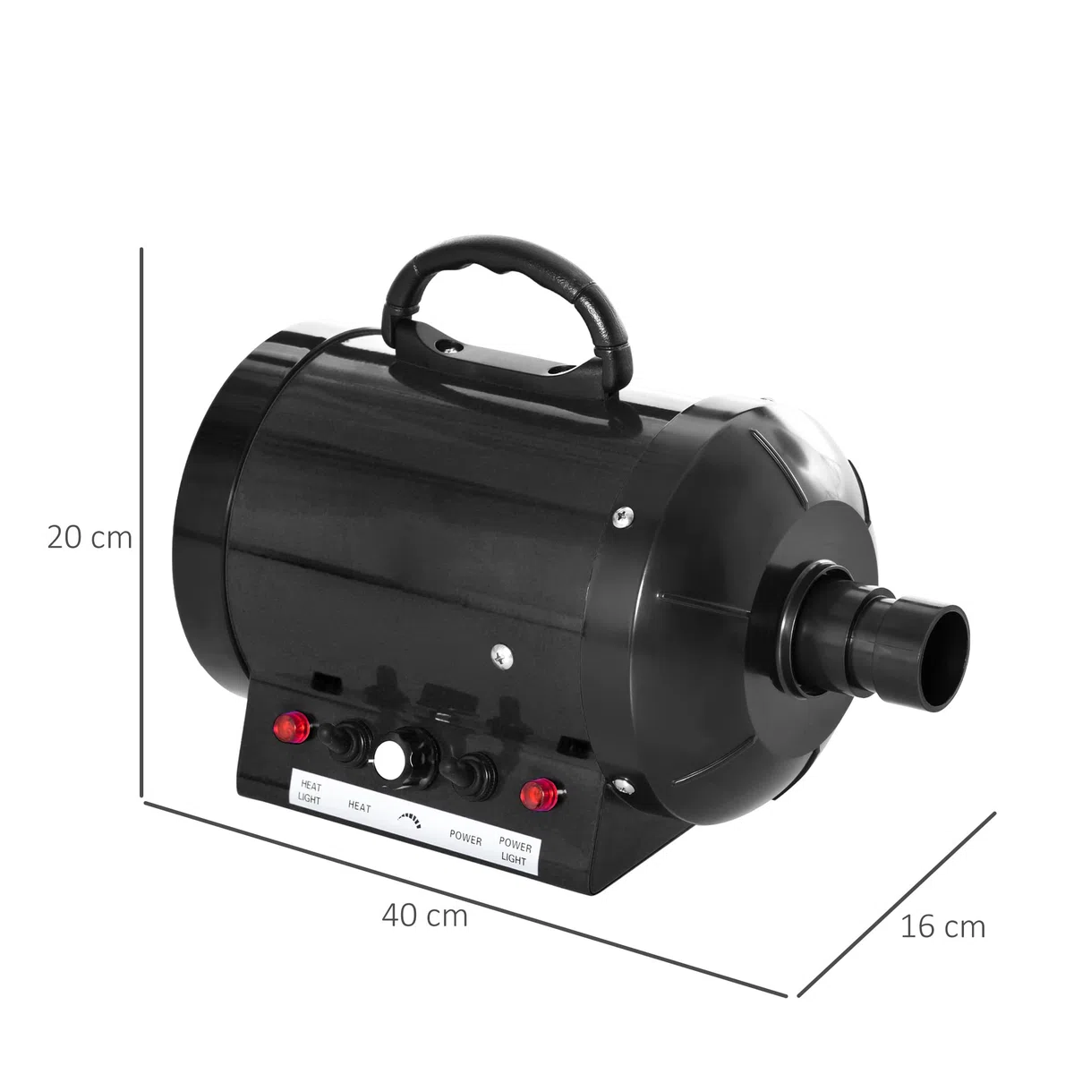Secador de pelo profesional para perros o gatos, 2400 W Negro | Secador de pelo, secador de pelo, para animales, velocidad y temperatura, 3 boquillas intercambiables incluidas