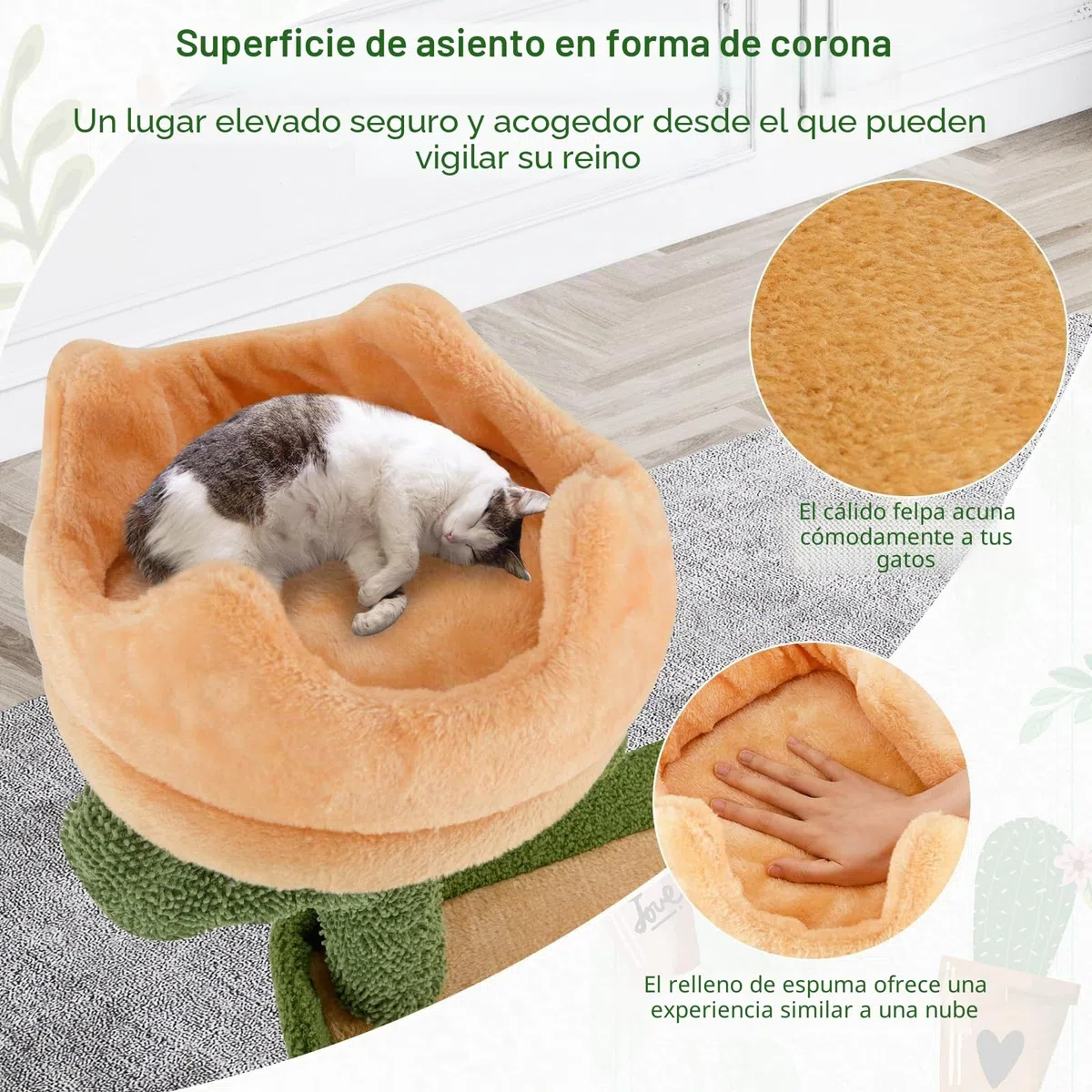 COSTWAY Rascador de Cactus, 160 cm, árbol para Gatos con Cueva para Gatos, Plataformas, Poste de sisal, Cesta, Tabla para rascar y Juguetes, Muebles para Gatos, Muebles para Gatos, árbol de Madera