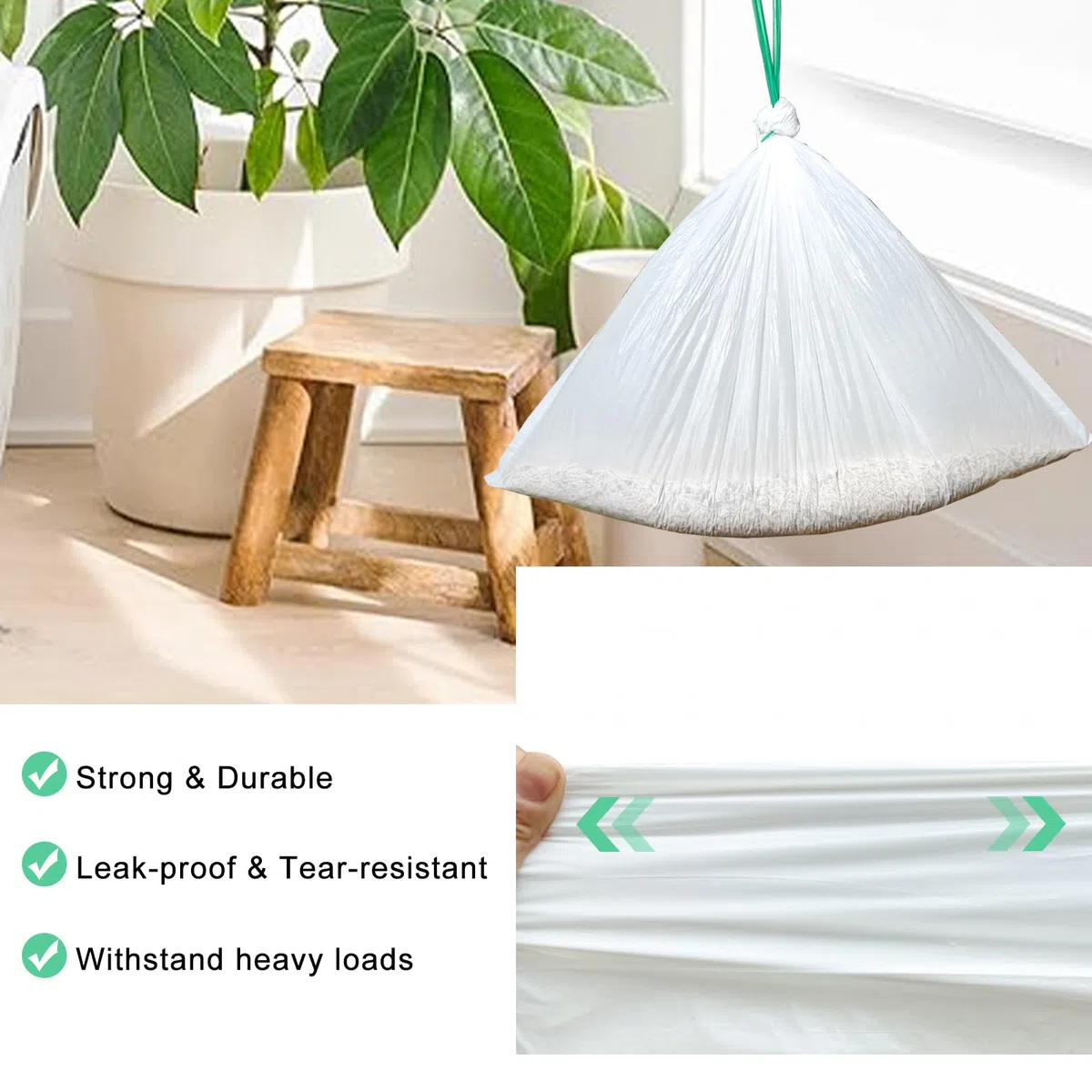 Bolsas de arena para gatos para caja de arena autolimpiable, 100 unidades, forro de cajón de residuos de repuesto con cordón compatible con caja de arena automática para gatos, 18 x 12.6