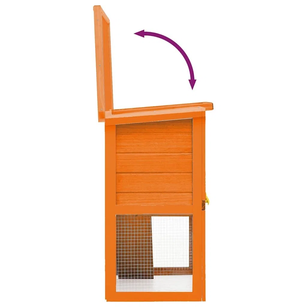 Conejera de madera de pino, caseta para animales pequeños con rejilla de alambre, rampa y cajón, 90 x 45 x 80 cm, casa para roedores para animales pequeños