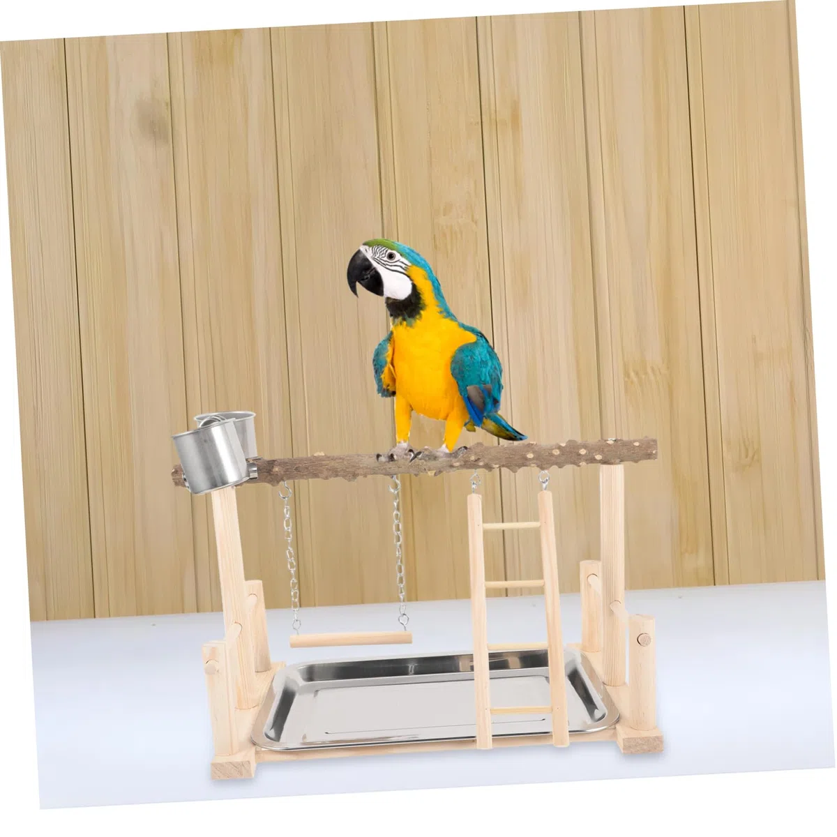 BESPORTBLE de Cómodo Entrenamiento Percha de en para Natural Madera Pájaros Antideslizante Soporte Agarre y Adecuado para Loros y Aves Domésticas Jaulas