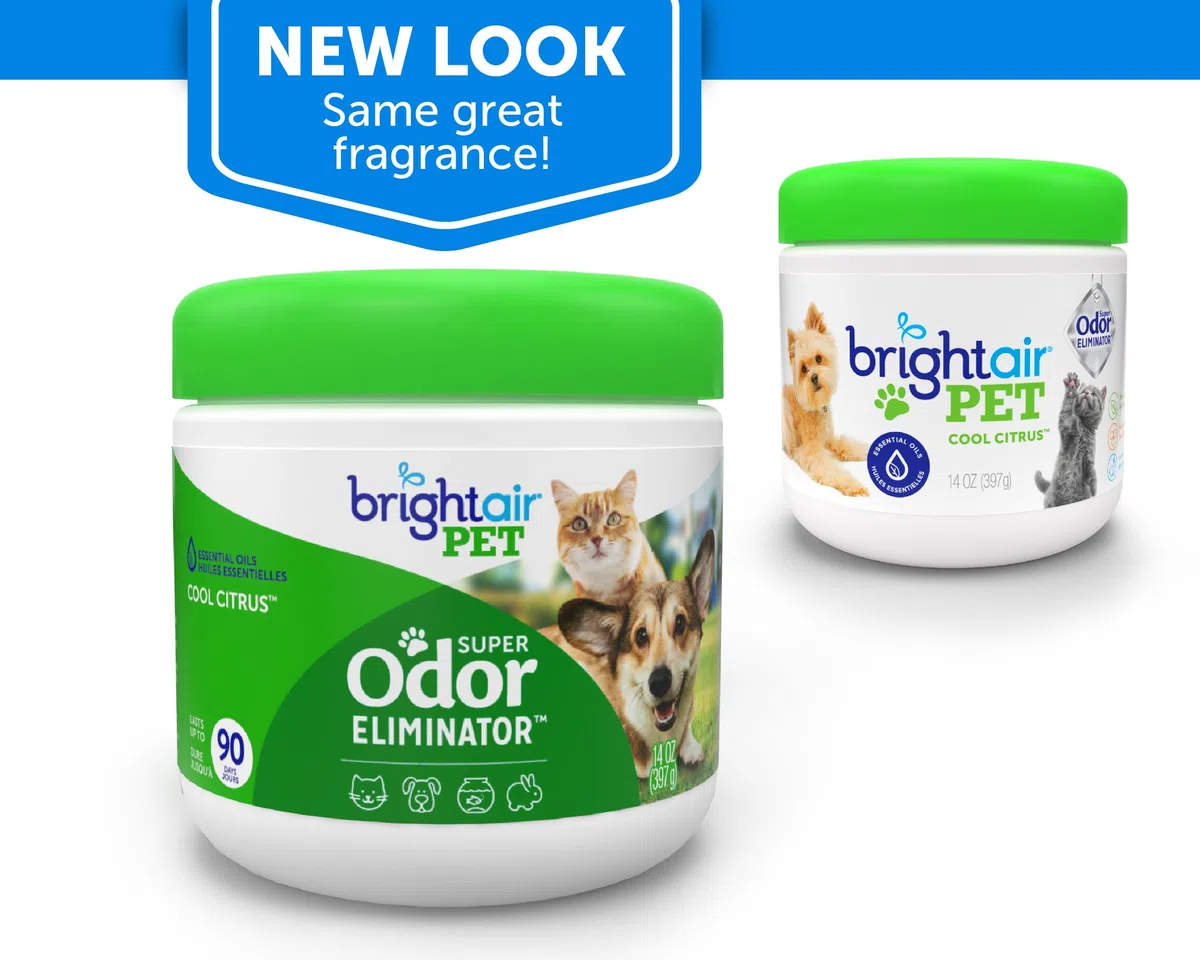 Bright Air Eliminador de olores para Mascotas, Aroma cítrico frío 14 oz (Paquete de 3)