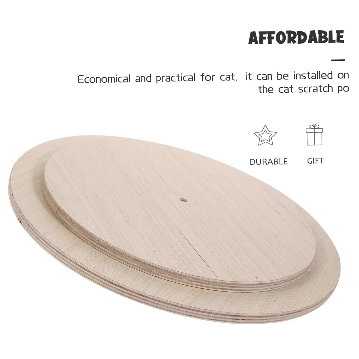 Plataforma de Madera Resistente para Gatos, Recambio para Rascador Base Reforzada, Accesorio para Poste de Juego y Descanso para Gatos Domésticos