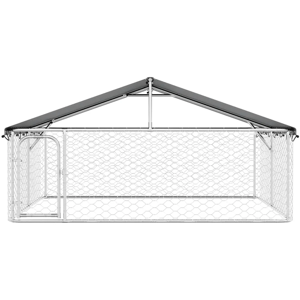 Gran caseta para perros al aire libre con techo 300 x 300 x 150 cm de acero galvanizado, polietileno resistente a los rayos UV, protección y seguridad para cachorros, camping, jardín, uso en