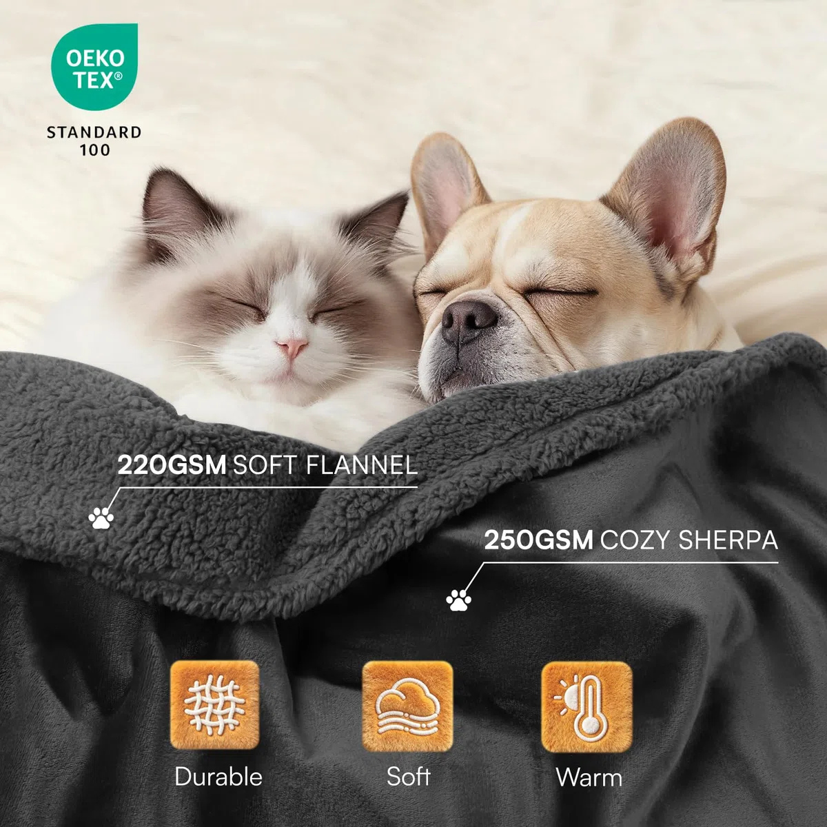 Manta impermeable a prueba de líquidos, manta para perros para sofá, cama, sofá, manta de forro polar sherpa, protección para perros pequeños, medianos y grandes, gatos, negro, XL (215,9 x 144,8 cm)