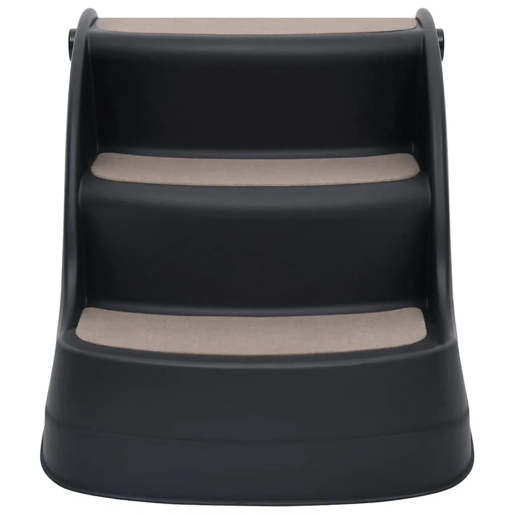 vidaXL Escalera para Perros Plegable de 3 peldaños Negra