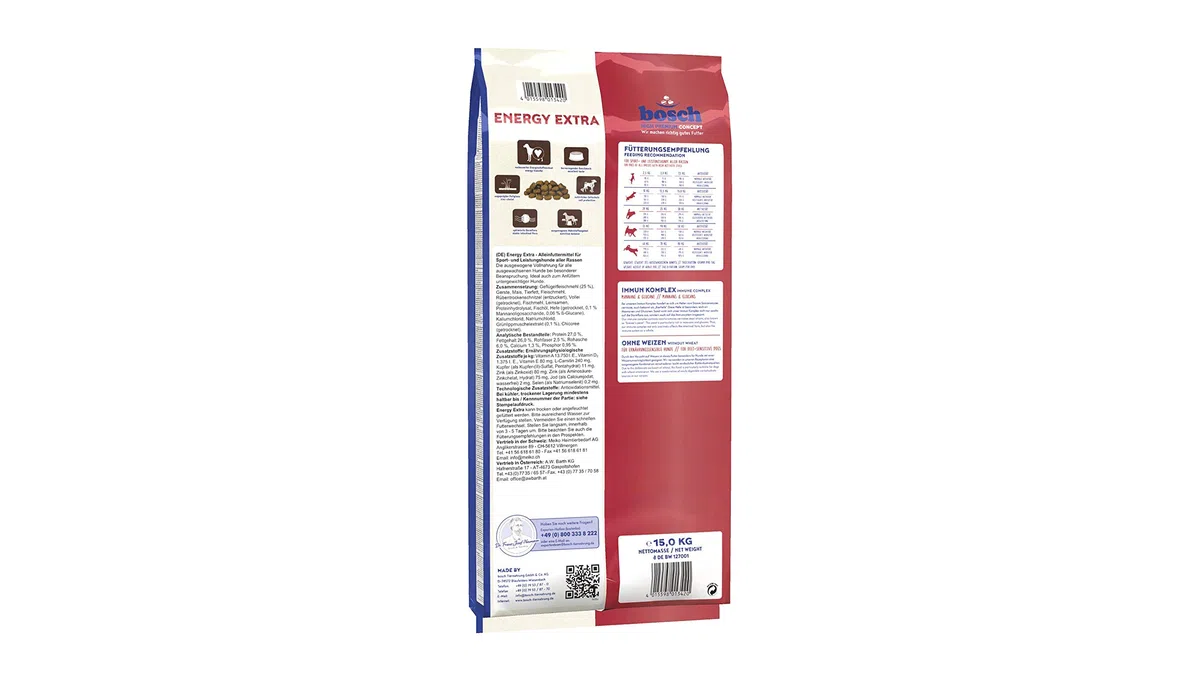 bosch HPC Energy Extra | Alimento seco para perros de deporte y rendimiento de todas las razas | 1 x 15 kg