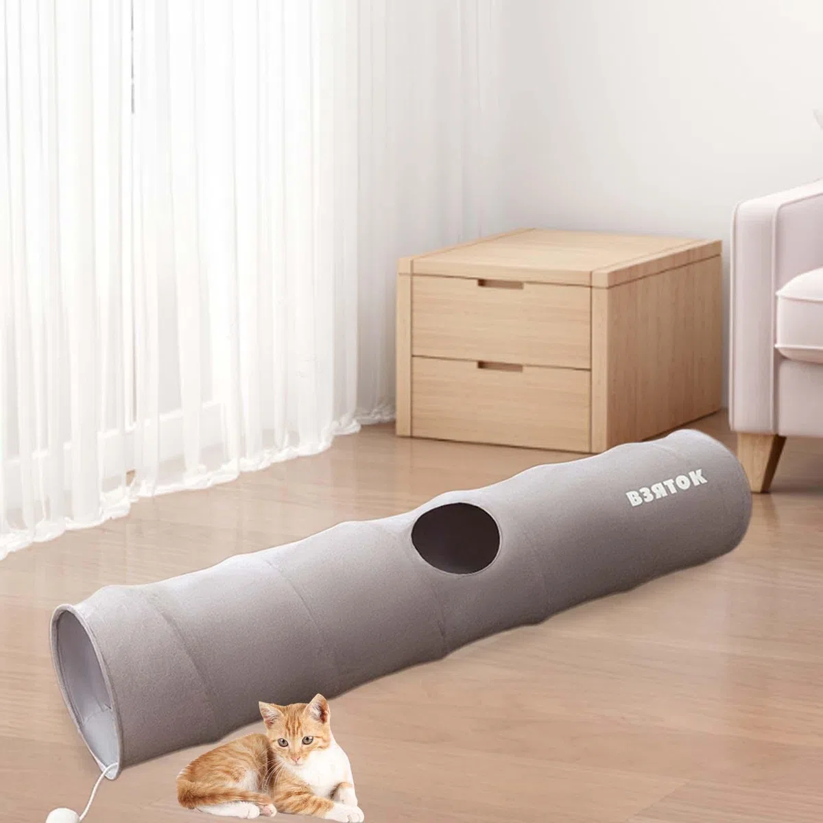 para Gatos, Juguete para Mascotas, Resistente a Los Arañazos, Plegable, Interactivo, con Pelota, para Hurones Y Animales Pequeños, Ideal, Gris