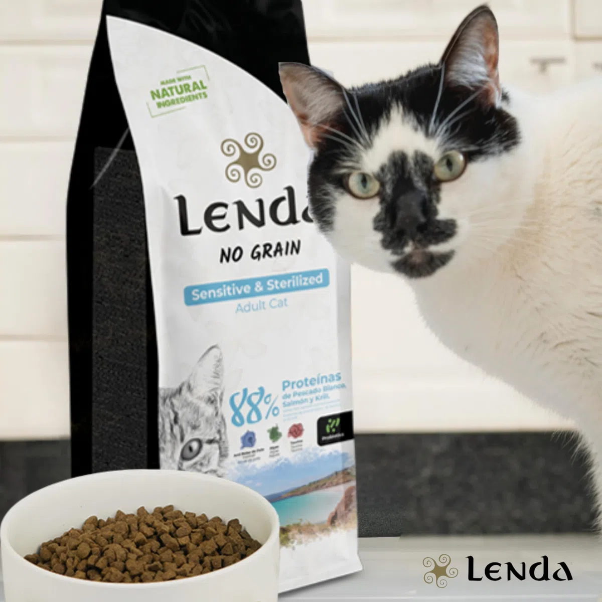 Lenda Gato Sensitive & Sterilized 7 Kg - Pienso para Gatos Adultos Esterilizados o con Tendencia a Engordar | Comida para Gatos con Alergias o Intolerancias Alimentarias | Pienso Hipoalergénico