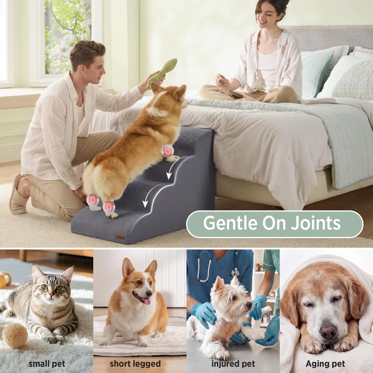 Lesure Escalera para Perros y Gatos - Escalera para Perros y Gatos