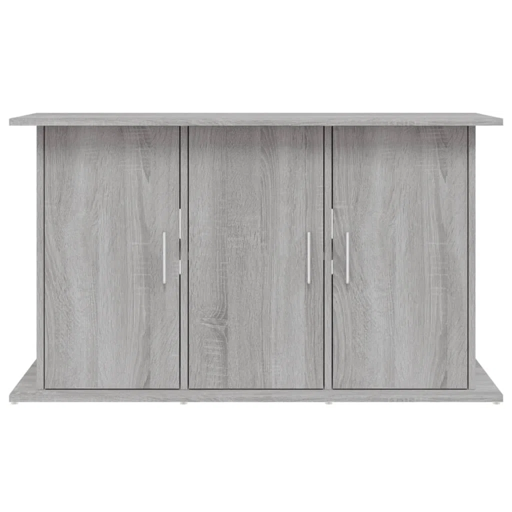Soporte para acuario, gris Sonoma, material de madera, 101 x 41 x 58 cm, armario inferior estable con espacio para peces, accesorios y filtros, ideal para salón, dormitorio, oficina