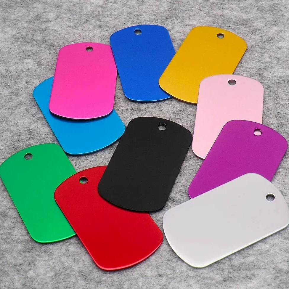 Venta Al Por Mayor 100 PCS Etiqueta De Identificación De Mascota De Aluminio Placa De Identificación De Perro Grabada Personalizada Etiqueta De Nombre De Perro Gato Colgante Etiqueta De Mascota