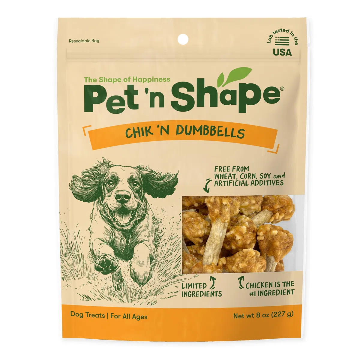 Pet 'n Shape Mascota en Forma de Pollo o Pato con Mancuernas de arroz para Perros Naturales