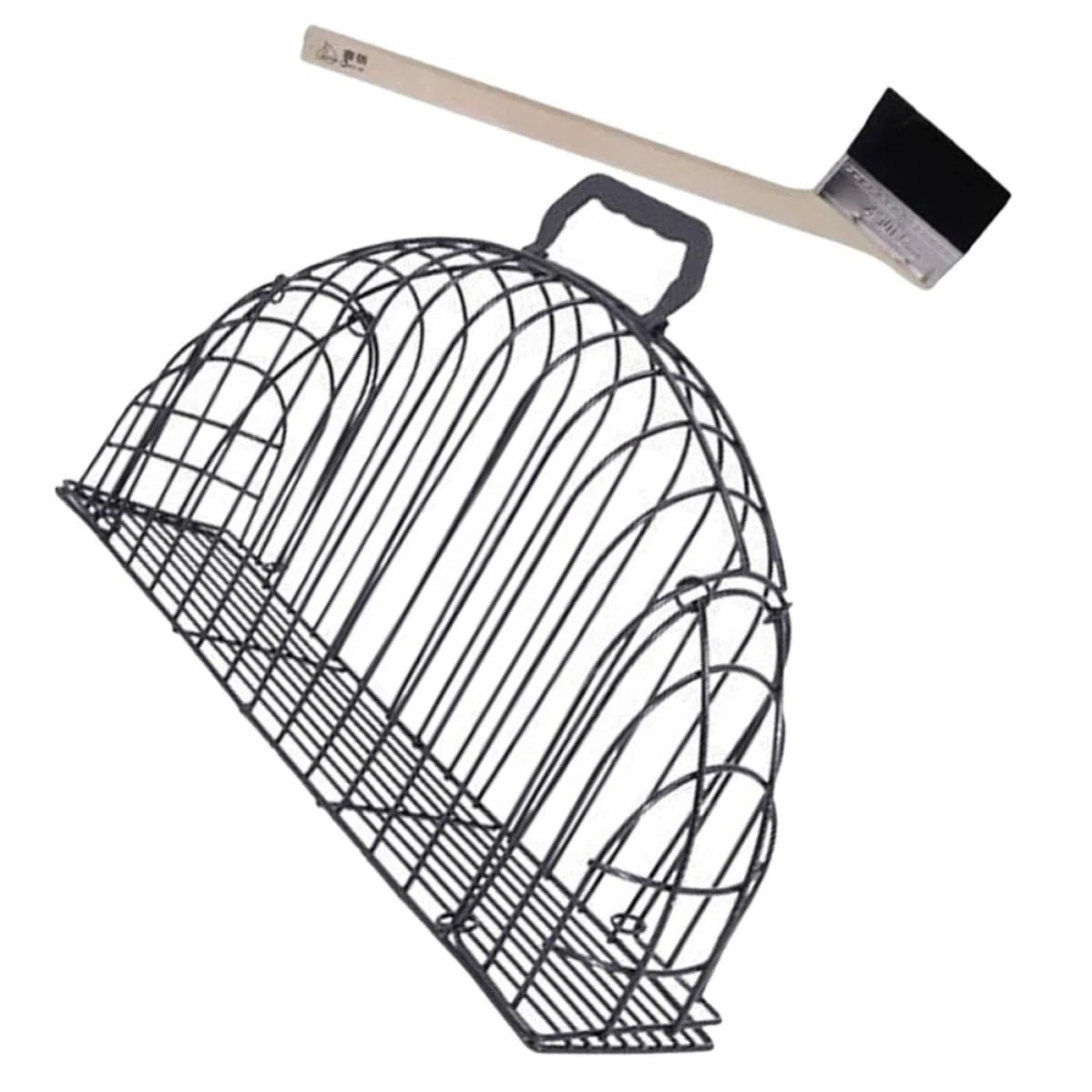 Jaula de Baño para Gatos con Cepillo, Secado, Metal Negro