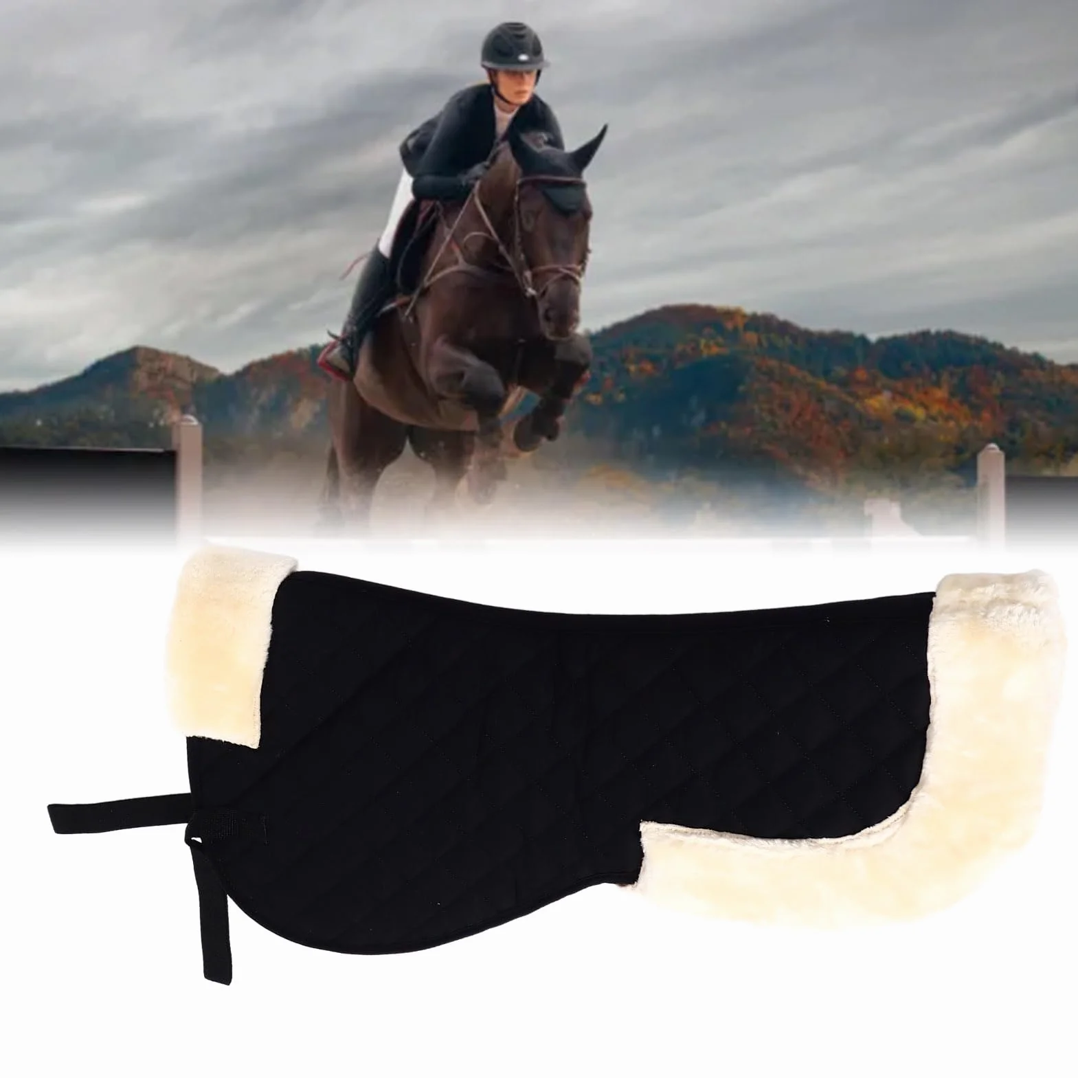 Qcwwy Almohadilla para Tachuelas para Caballos, Almohadilla para Silla de Montar para Montar a Caballo Multifunción, Manta de Algodón para Silla de Montar, Cojín Acolchado para Silla