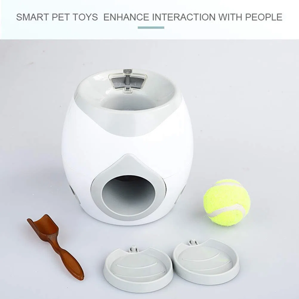 Juguete del alimentador de Pelotas para Mascotas, Juguete del Lanzador de Pelotas de Tenis para Mascotas, Alimentador automático para Mascotas Fetch Lanzador de Pelotas de Tenis Juguetes de