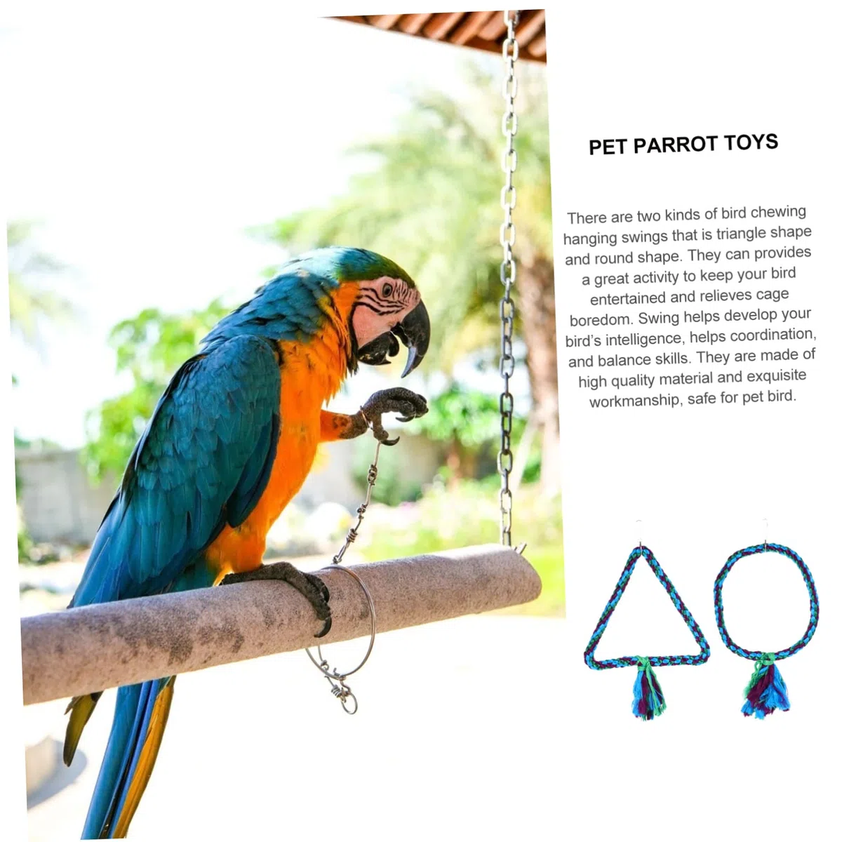 FOMIYES 4piezas Juguetes para Pájaros Columpio De Algodón para Periquitos y Juguetes Colgantes para Masticar y Jaulas