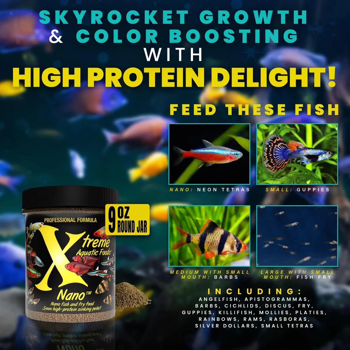 Xtreme acuático Alimentos 2208-b Nano Peces Alimentos, 9 oz