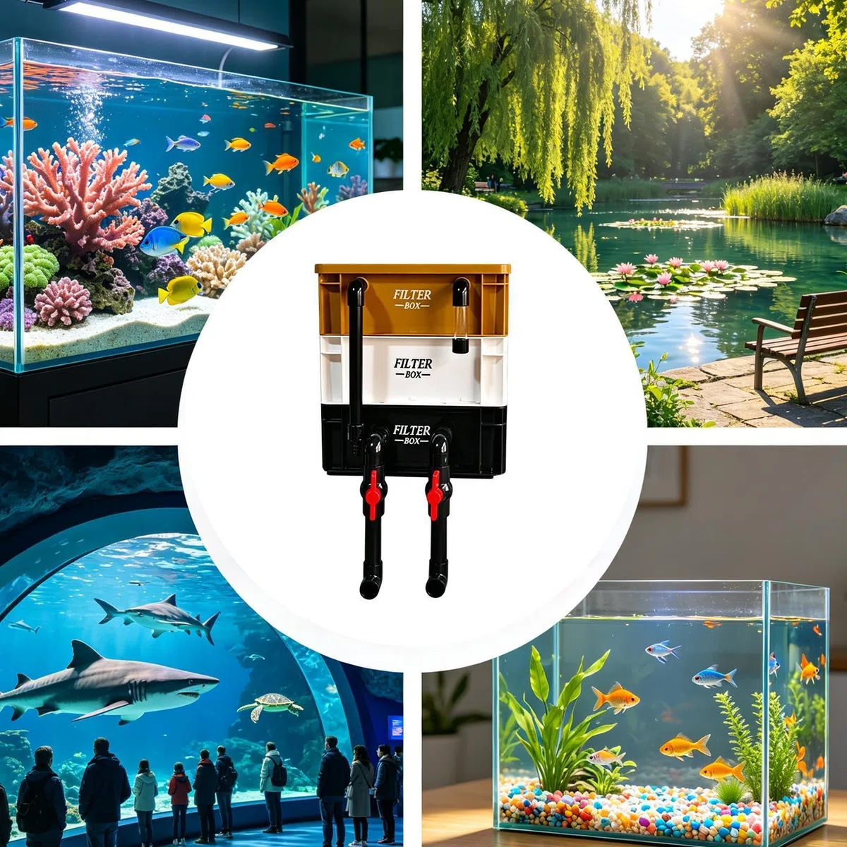 Filtro Para Acuario Bomba de Circulación de Agua | Filtro de Acuario Para Limpieza De Impurezas En Interiores Domésticos Y Hogares Tortugas Acuáticas Peces Betta Y