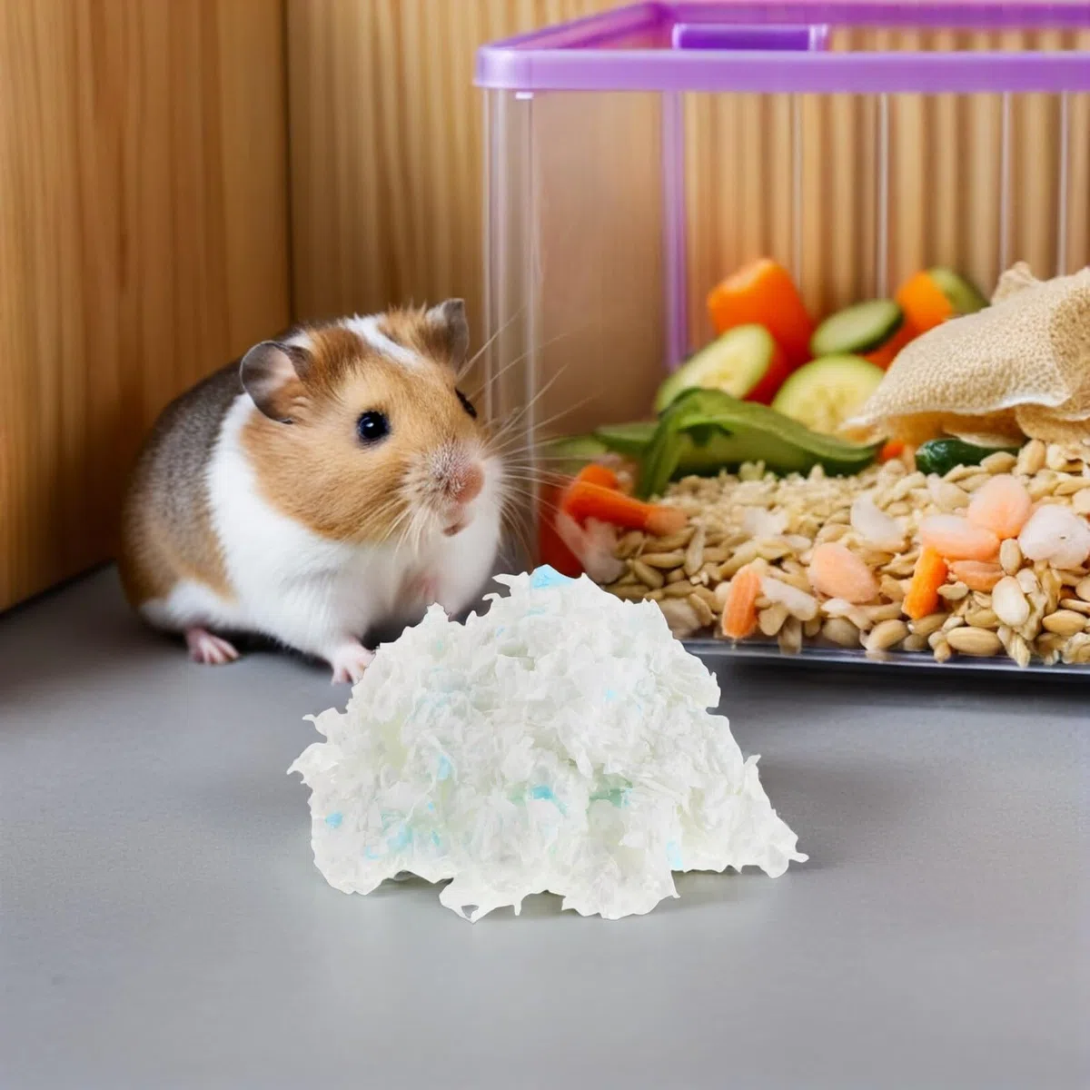 DECHOUS Lecho para Hámster y Pequeños Roedores 3 Bolsas de Algodón Natural sin Polvo Material Absorbente y Transpirable para Jaulas de Conejos Jerbos y Chinchillas Cama y Cómoda