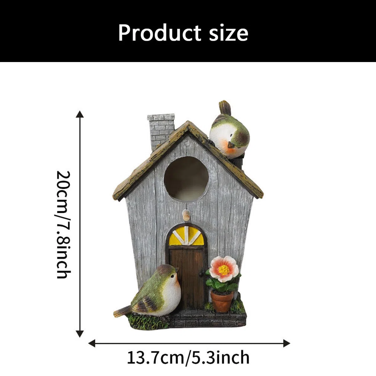 Resina al aire libre Hummingbird Cage Garden Yard Decoration Bird Nest Shelter House for Observation Resin Bird House