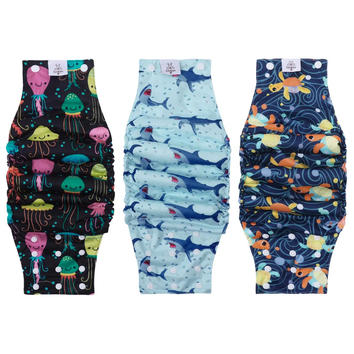 CuteBone Pañales para perros machos con botones, lavables, banda para el vientre para perros machos, 3 unidades por paquete, KDM05L