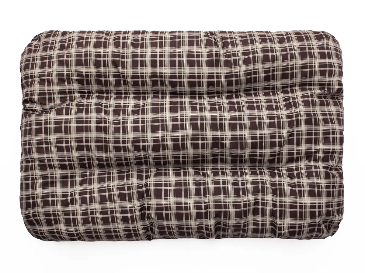 Colchón para perros, sofá para perros, cojín para perros, sofá, colchón, canapé, cama para mascotas, suave, cojín R1 – 90 x 60 cm, a cuadros, marrón