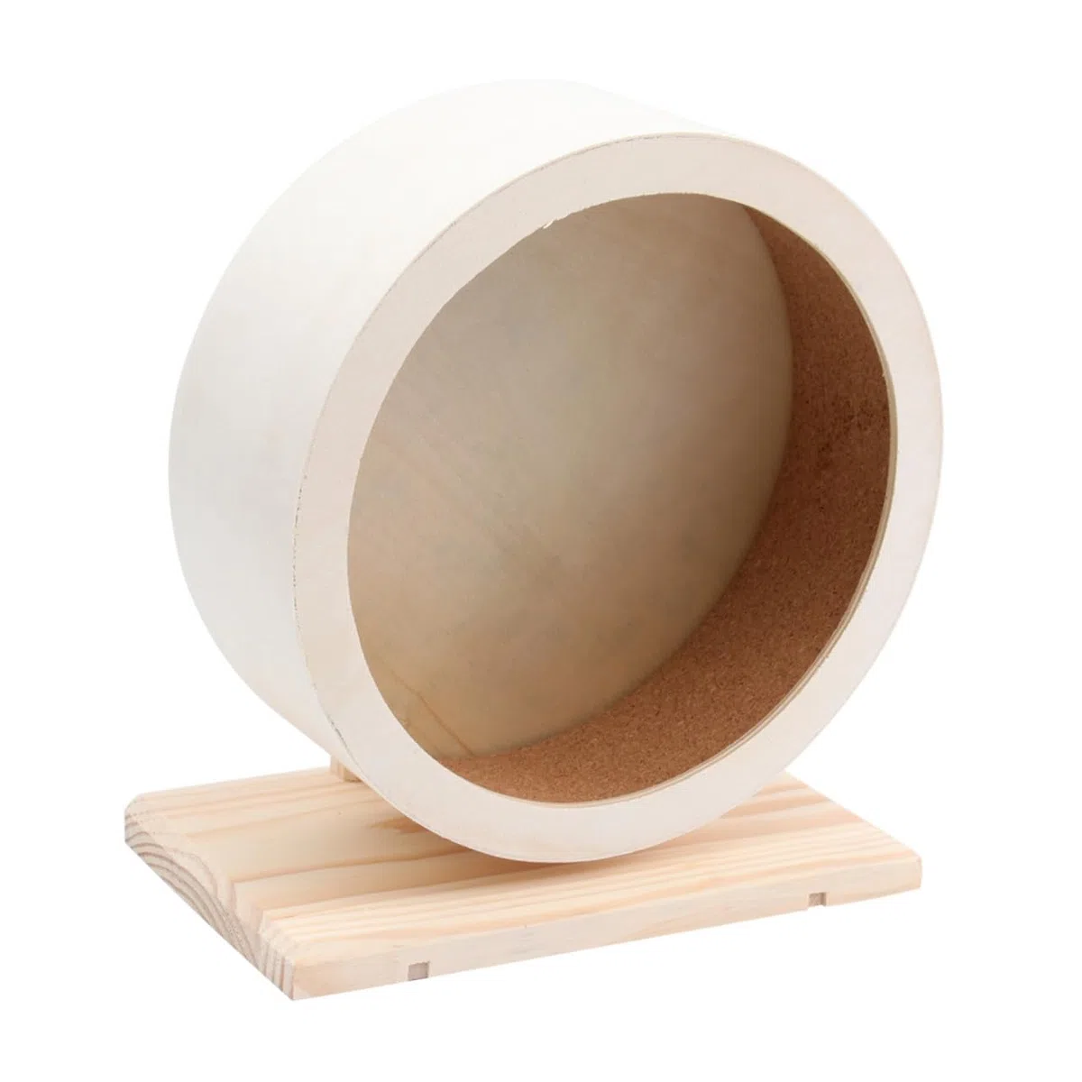 Rueda de Madera sólida Ejercicio Rueda de roedores no Silenciar desct Erizo para Hamsters platillo pequeño Juguete para Mascotas Bambú Beige