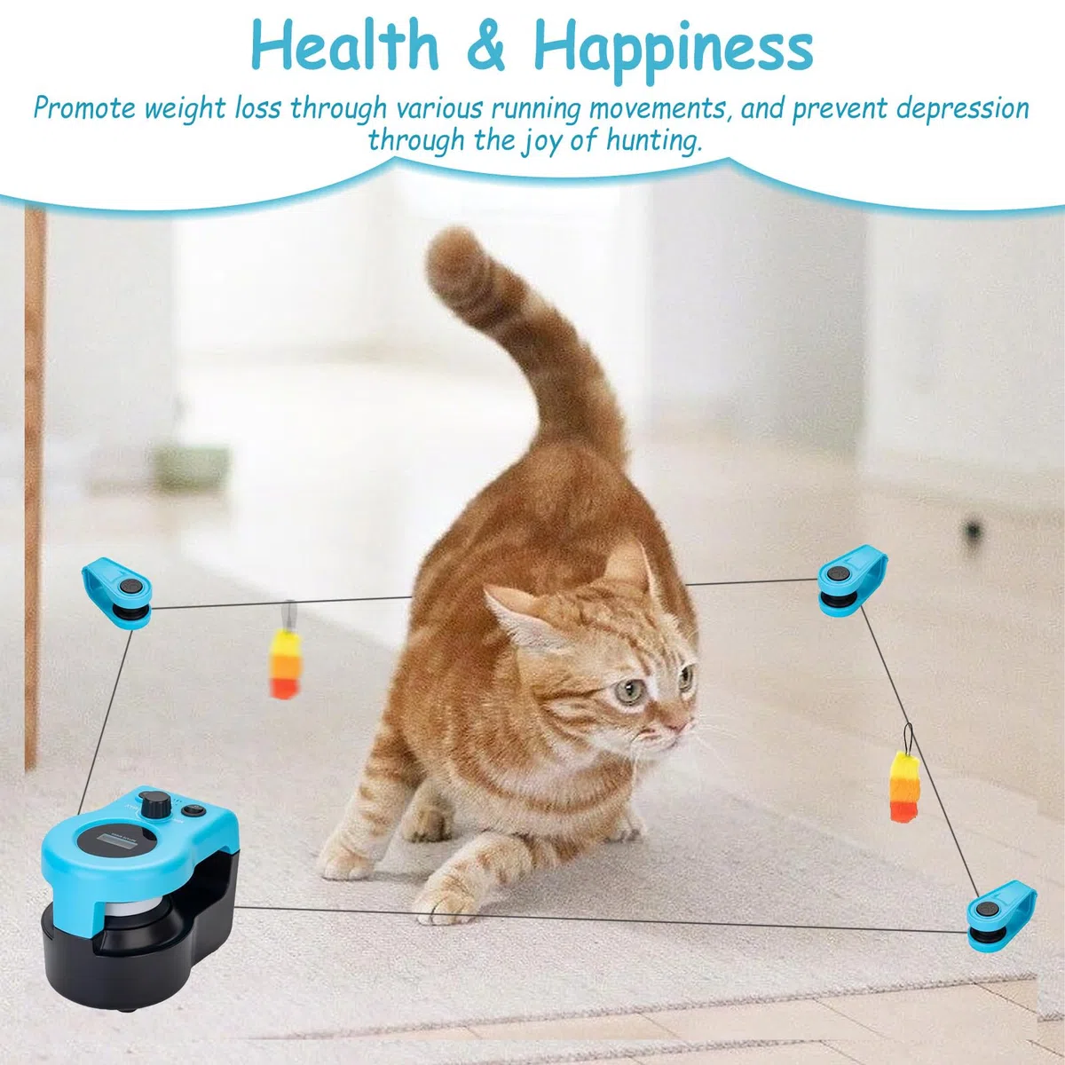 Nueva Cinta de Correr para Gatos, Automático/Control Remoto Juguete Interactivo Gato, Juguetes de Caza de Gatos simulados, Velocidad Ajustable, Juego de Caza con Pluma para Gatos de Interior