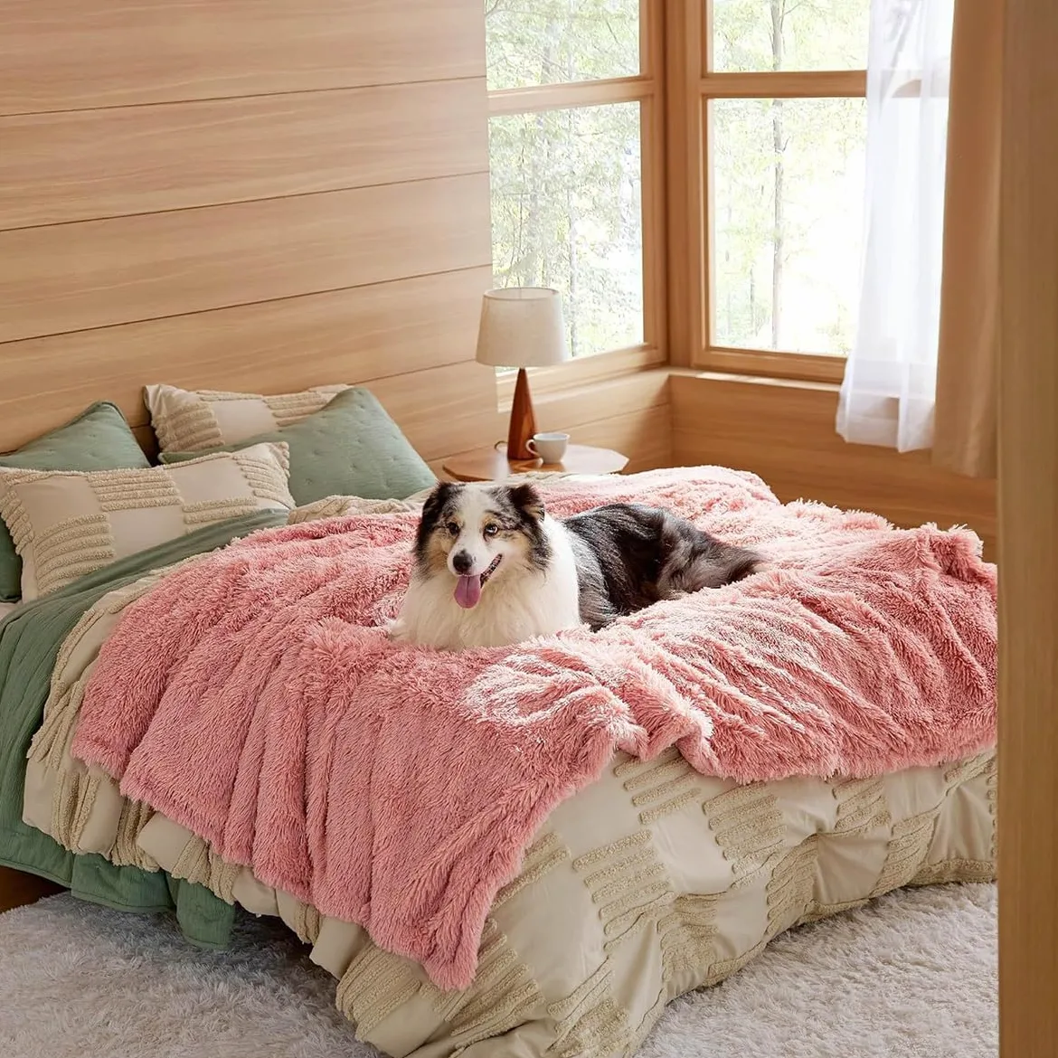 Mantas impermeables para perros, mantas grandes y medianas para cachorros, gatos, manta a prueba de fugas para protector de sofá cama, tapete térmico suave y cálido para dormir (negro, 145 x