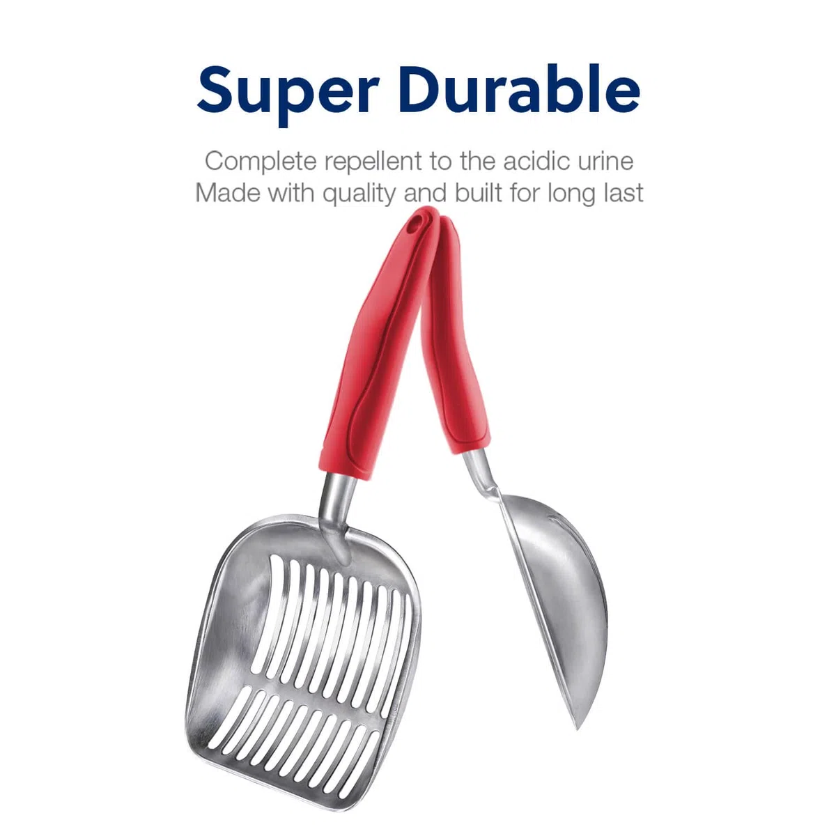 WePet Cuchara de arena para gatos, tamiz de aleación de aluminio, pala de metal para gatitos, pala profunda, mango largo, tamizado de excrementos, elevador de excrementos de gatito, duradero,