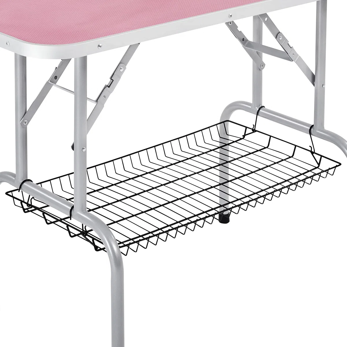 Yaheetech Altura justable Mesa de Peluquería para Canina Mesa de Tijeras Mesa de Aseo para Perros118 x 60 x 177 cm Rosa