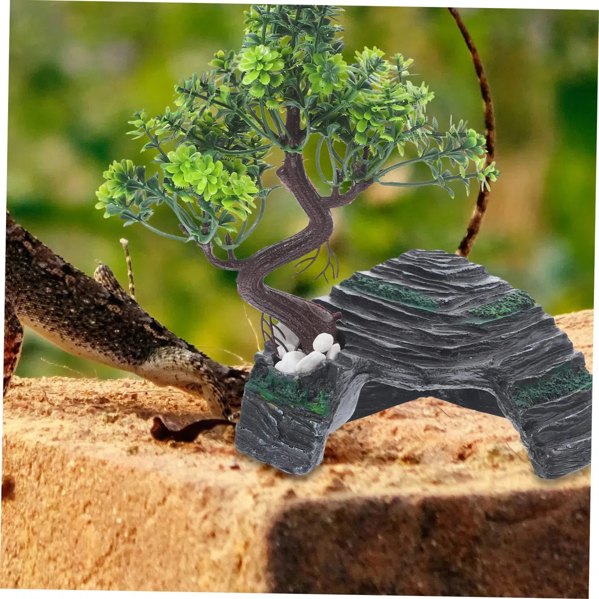 DOITOOL 1juego Decoración De Terrario De Resina para Reptiles Refugio Natural De Roca para Lizard y Anfibios Diseño Especial para Crear Oscuros Resistente y Seguro para Mascotas