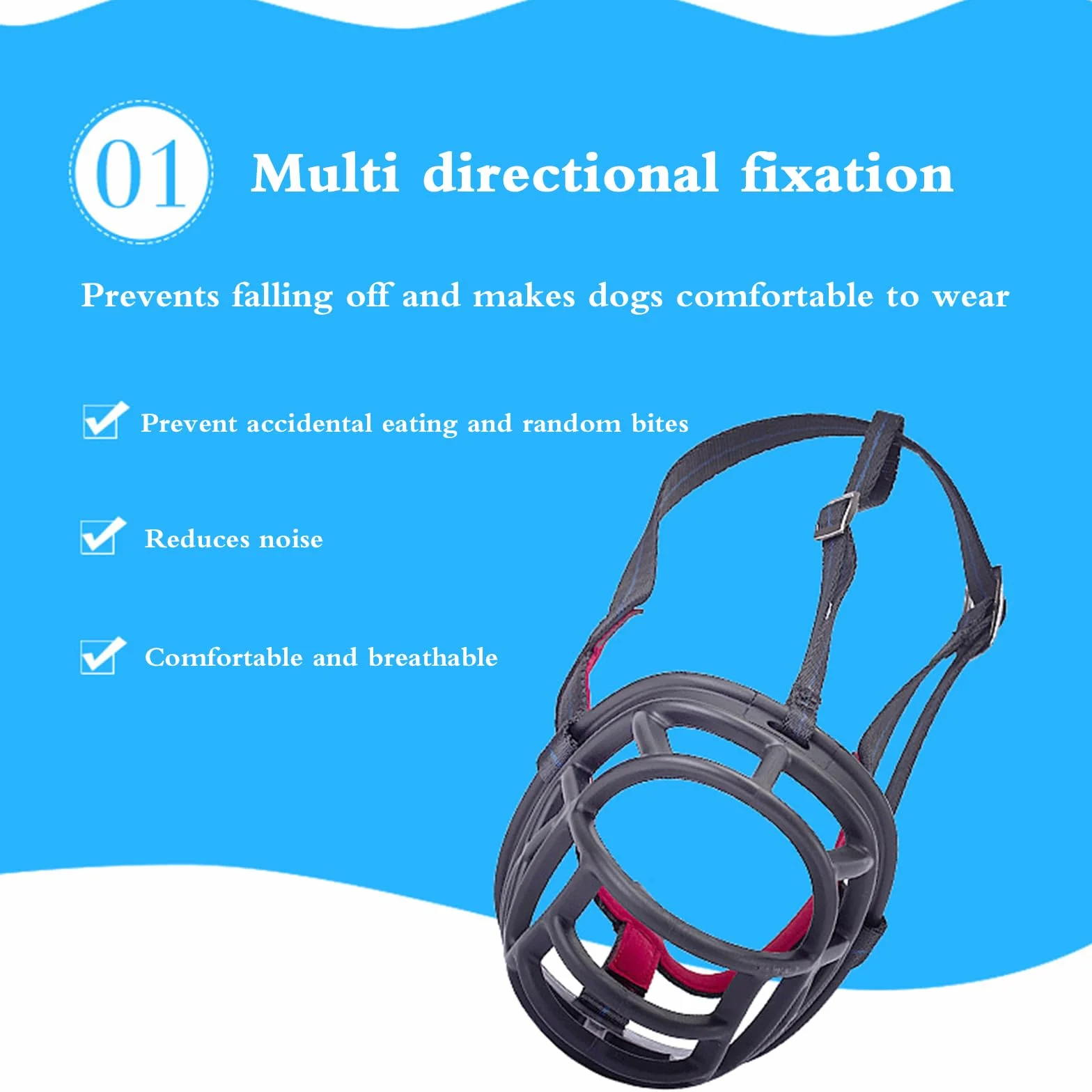 Bozal for Perros Que Evita morder, Transpirable, Ajustable, Permite jadear y Beber, Gran Orificio de respiración, for Perros pequeños y medianos.,Bozal para Perro(Black—Plastic Buckle,No. 1)