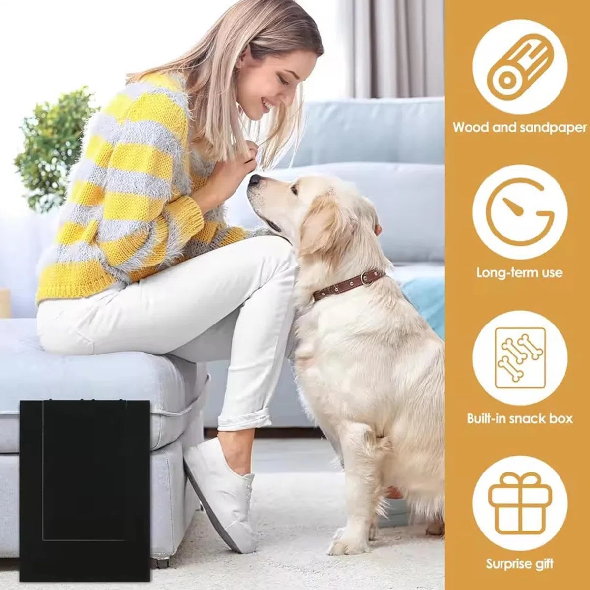 Tabla Rascadora De Uñas Con Para Perros Actividad Interactiva De Madera Con