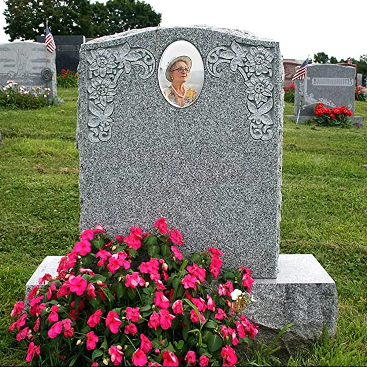 Imágenes de lápida, Foto Conmemorativa de cerámica, Foto de Porcelana en Color, Imagen Conmemorativa Ovalada para lápidas o Piedras de jardín, Ovalada (3,5 "X 4,7")