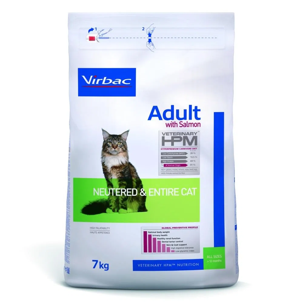 Hpm Virbac Feline Adult Neutered Entire Salmon 7Kg