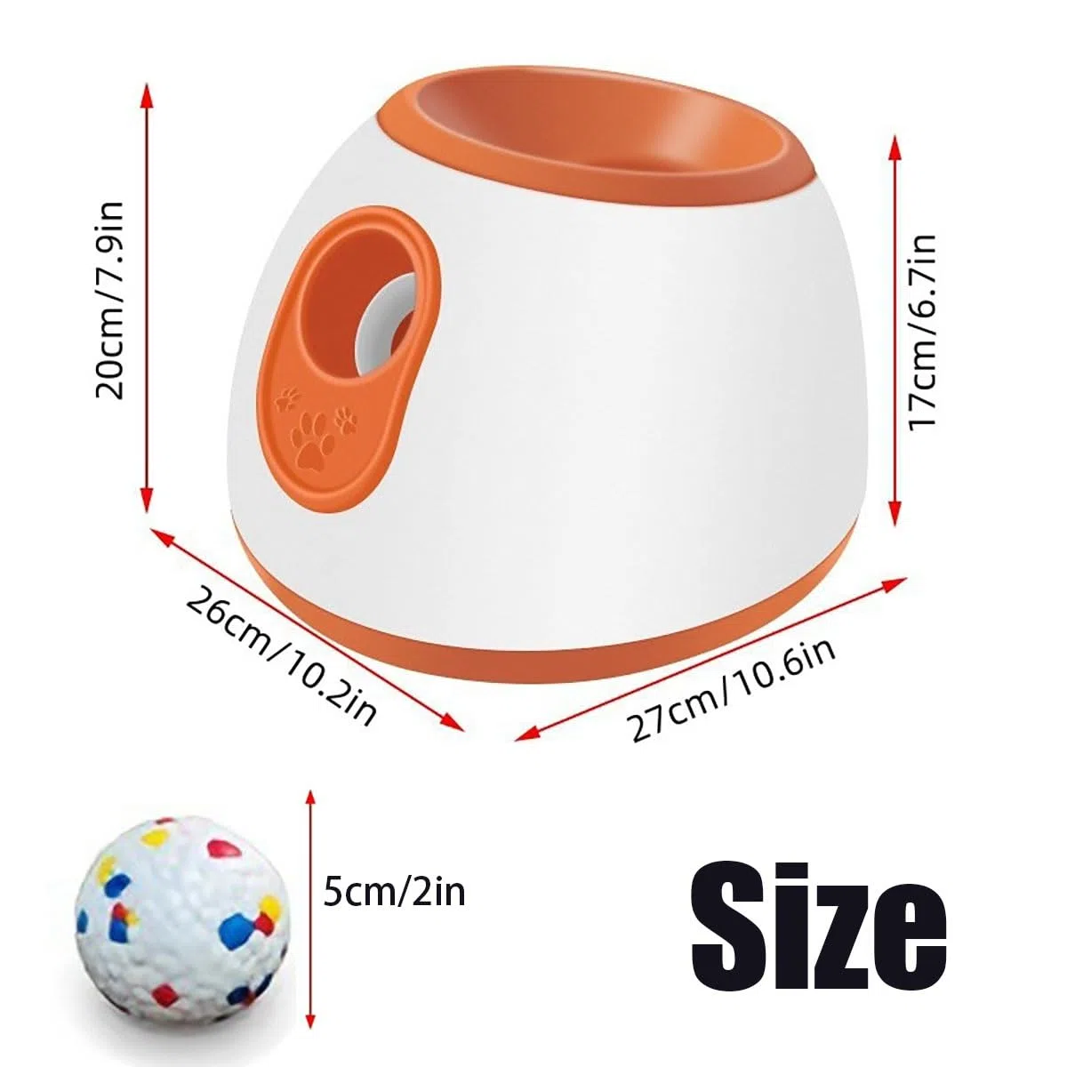 Lanzador automático de pelotas for perros, lanzador interactivo de pelotas for perros, lanzador automático de pelotas de tenis con 3 distancias de lanzamiento (10/20/30 pies), for perros pequeños, med